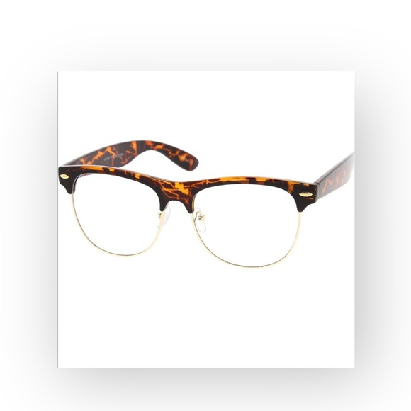 new Dapper Horn Rim Sunglasses Clear Sunnies ☻ Tortoise Shell + Clear ☻︎ - Picture 6 of 11